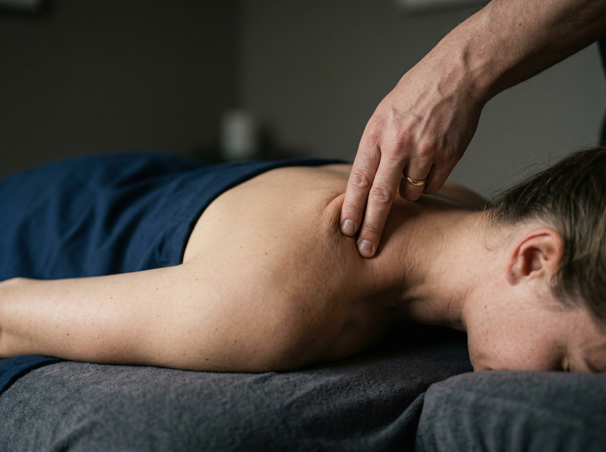 Unisorrir sessão de terapia manual na região cervical
